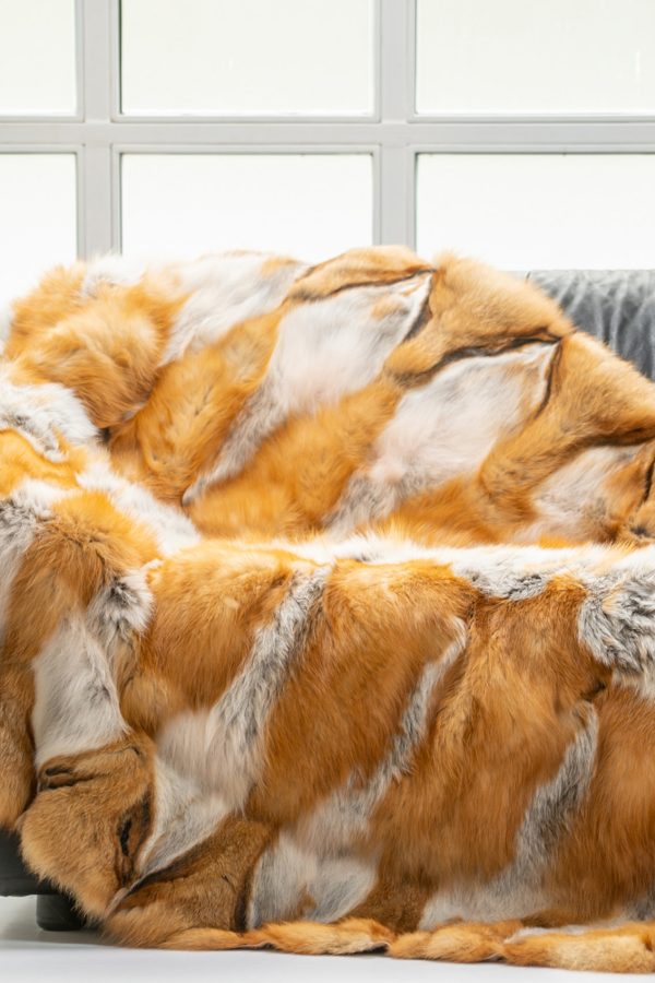 Canadian Red Fox Fur Blanket