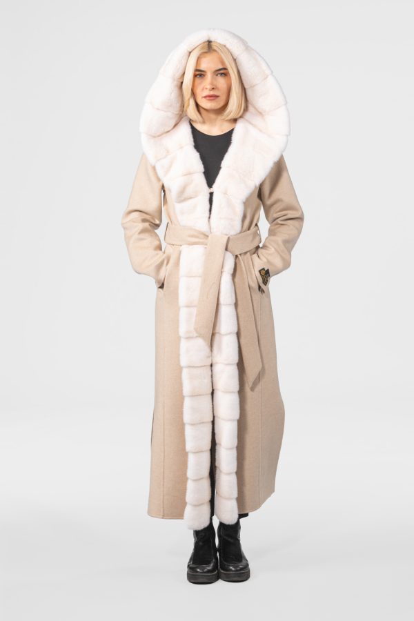 Cashmere Jacket With Mink Fur And Hood
