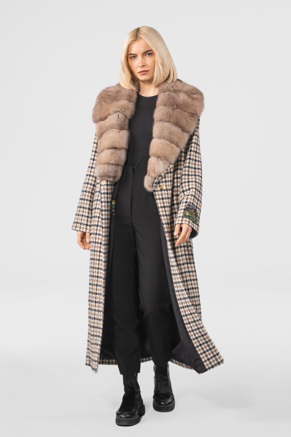 Woolen Jacket With Sable Collar