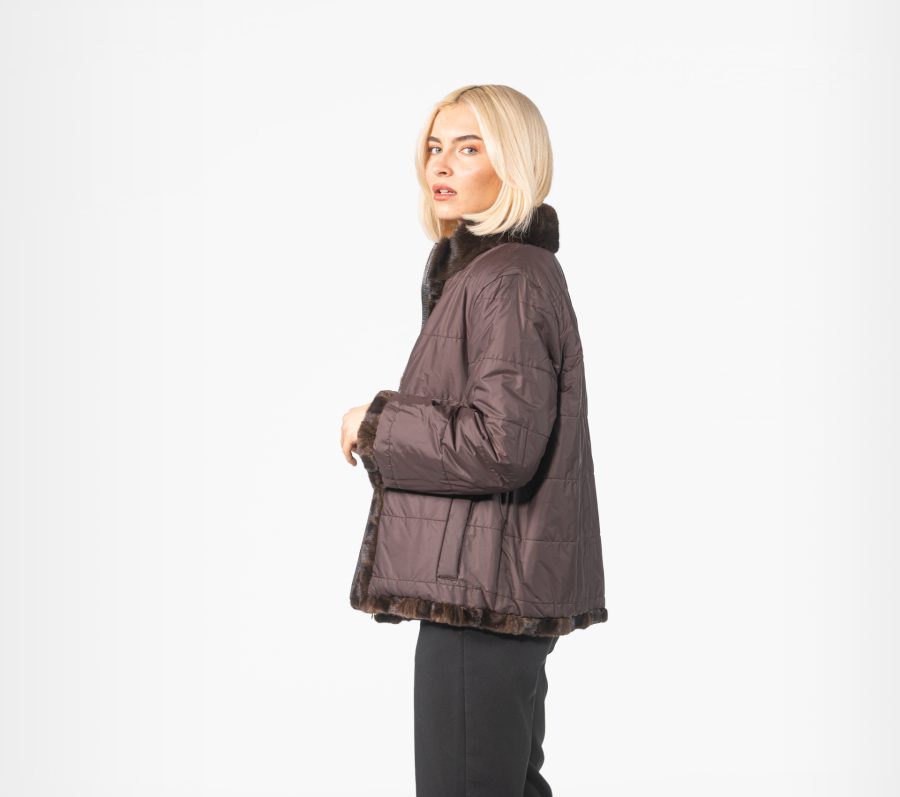 Reversible Demi Brown Mink Fur Jacket