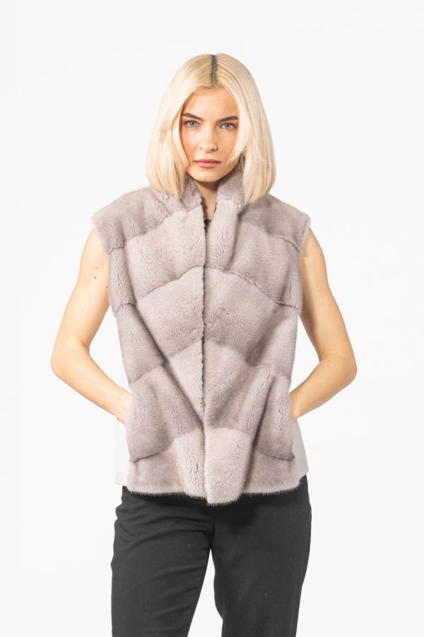 Cashmere Wool Vest With Mink Fur