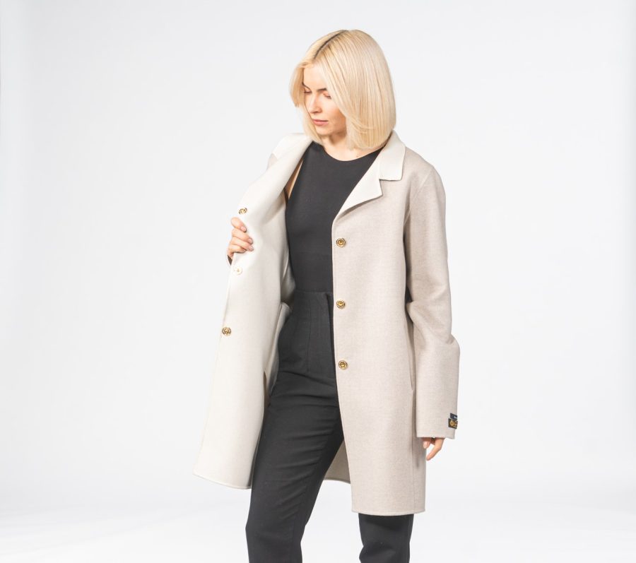Cashmere and Wool Jacket In Ecru Color