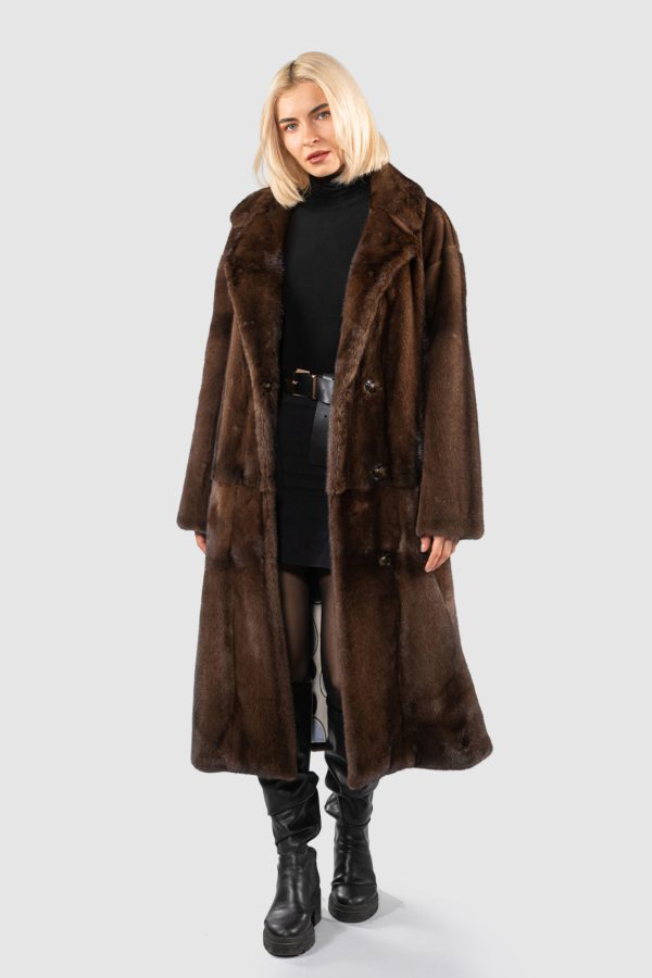 Demi Buff Mink Fur Coat With Belt