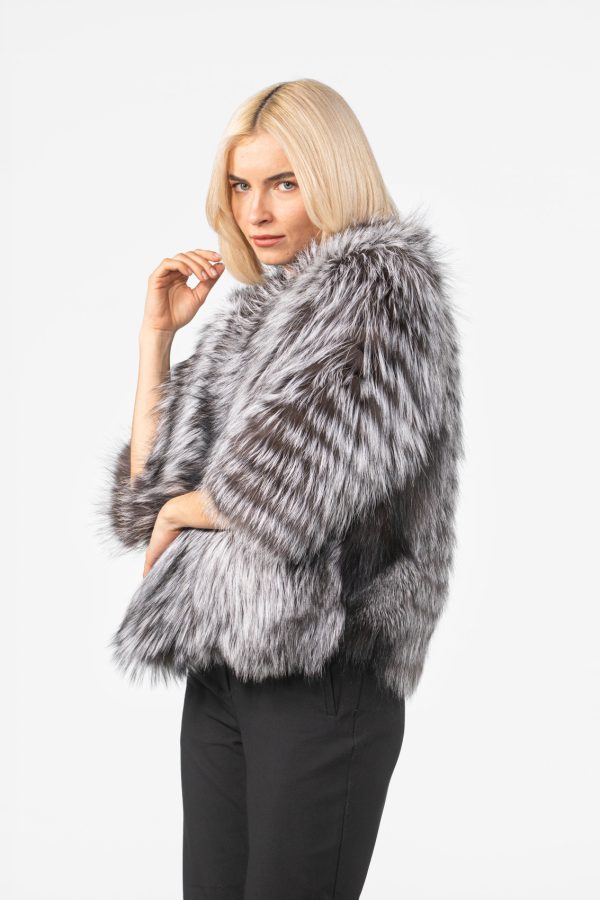 Arzante Fox Fur Jacket With 3/4 Sleeves
