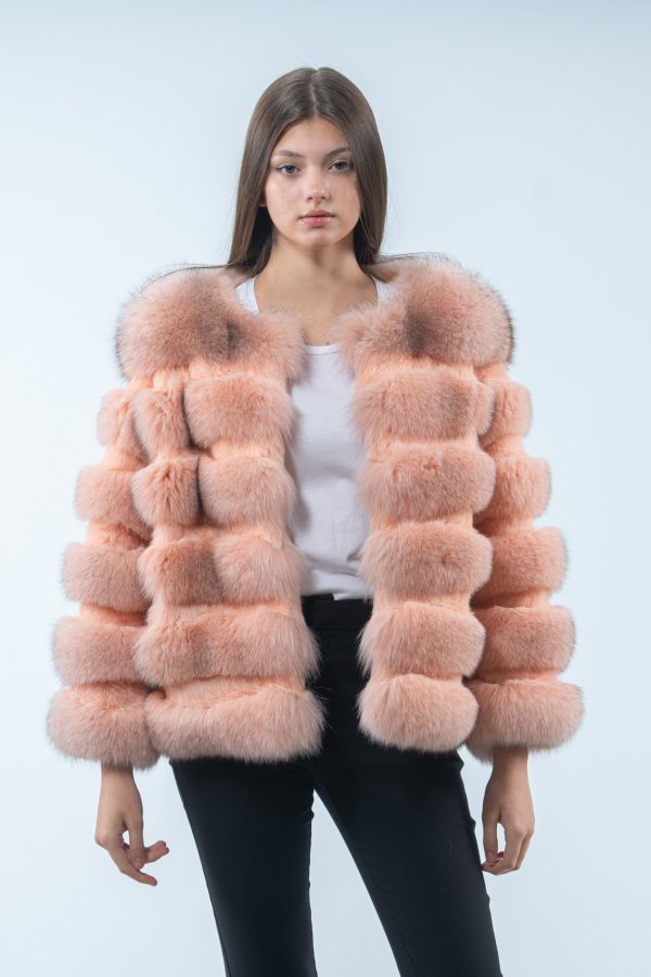 Peach Fox Fur Jacket