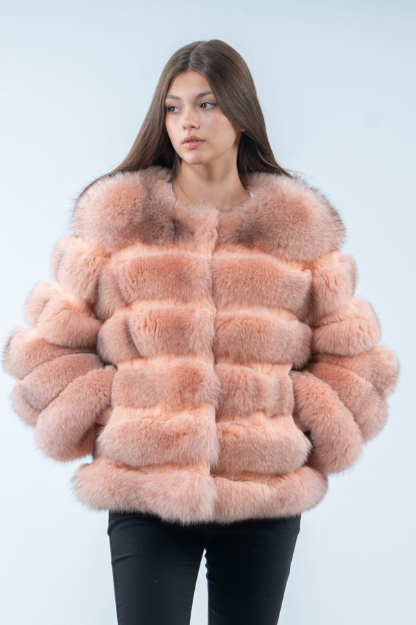 Peach Fox Fur Jacket