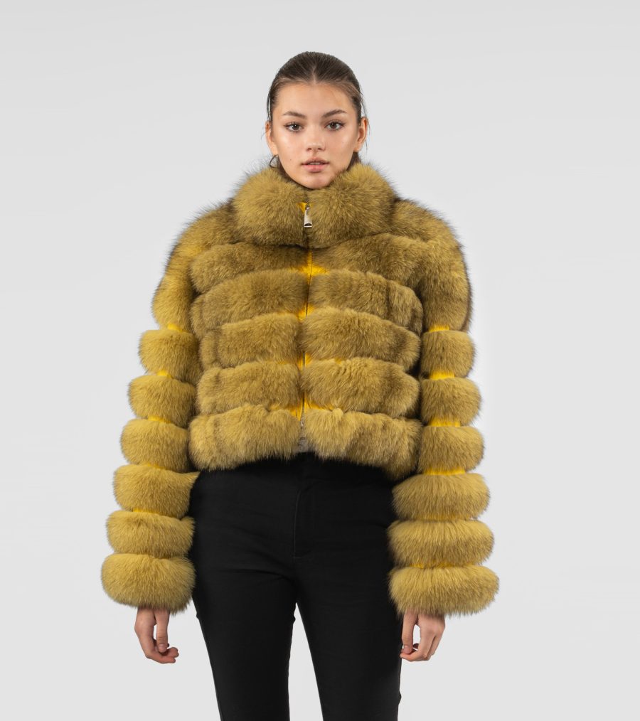 Yellow Fox Fur Jacket