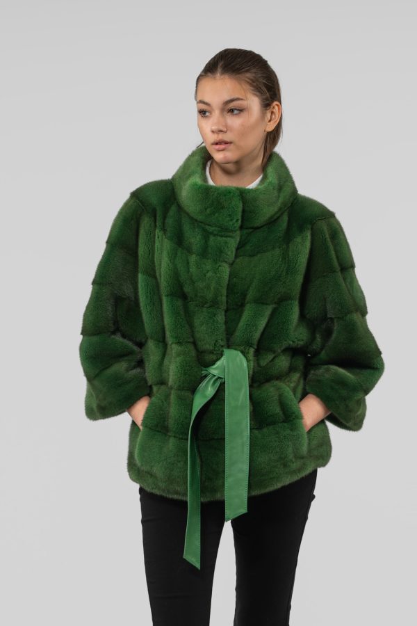 Intense Green Mink Fur Jacket