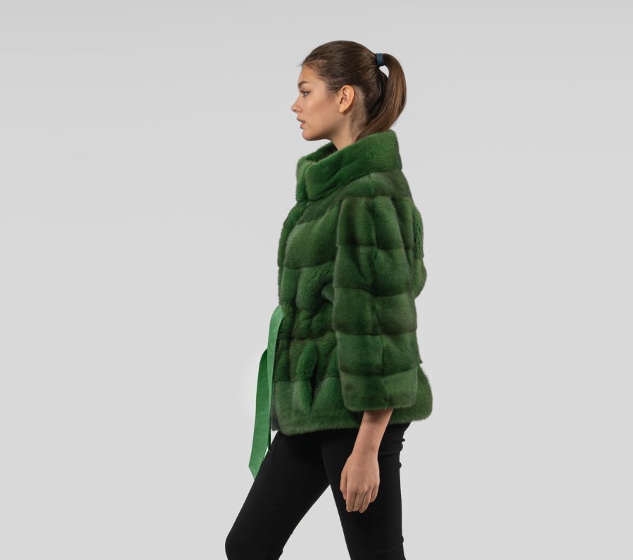 Intense Green Mink Fur Jacket