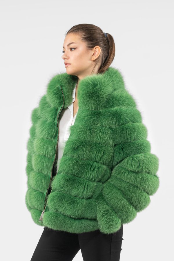 Intense Green Fox Fur Jacket