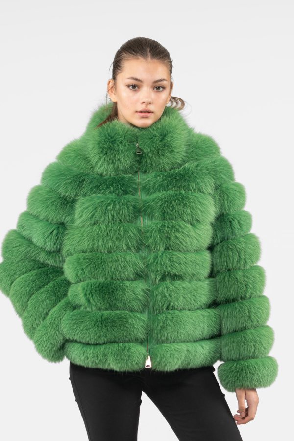 Intense Green Fox Fur Jacket