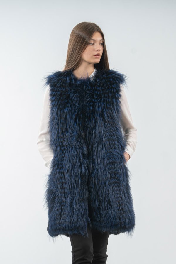 Blue Fox And Rabbit Fur Vest