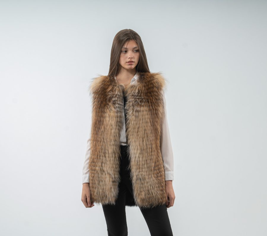 Gold Fox And Rabbit Fur Vest