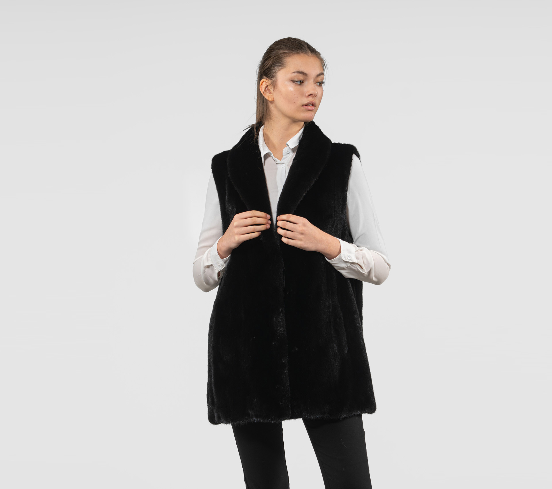 Short Blue Mink Fur Jacket - 100% Real Fur Coats