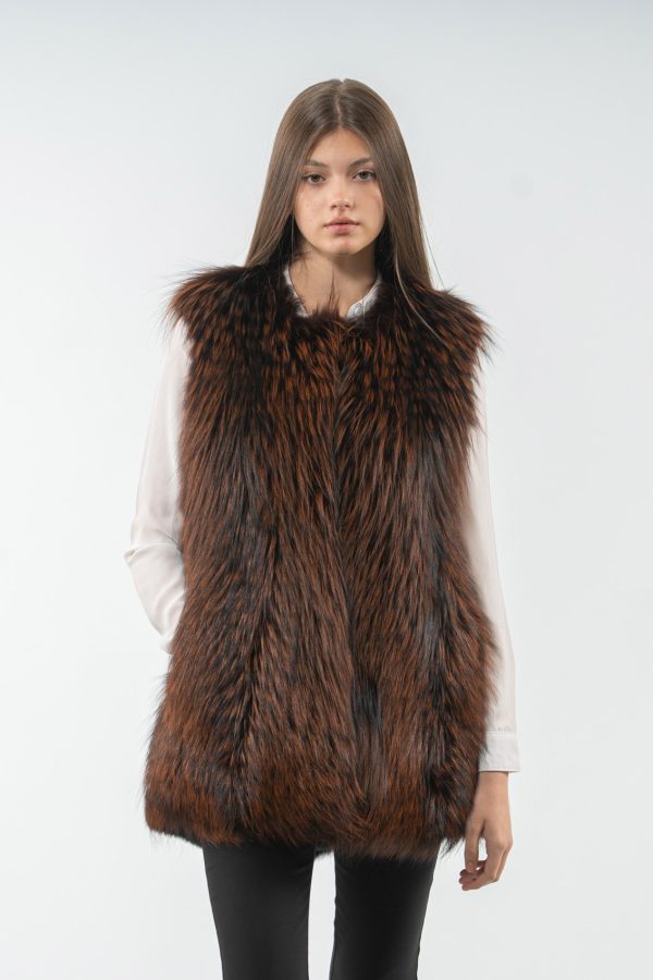 Brown Fox And Rabbit Fur Vest