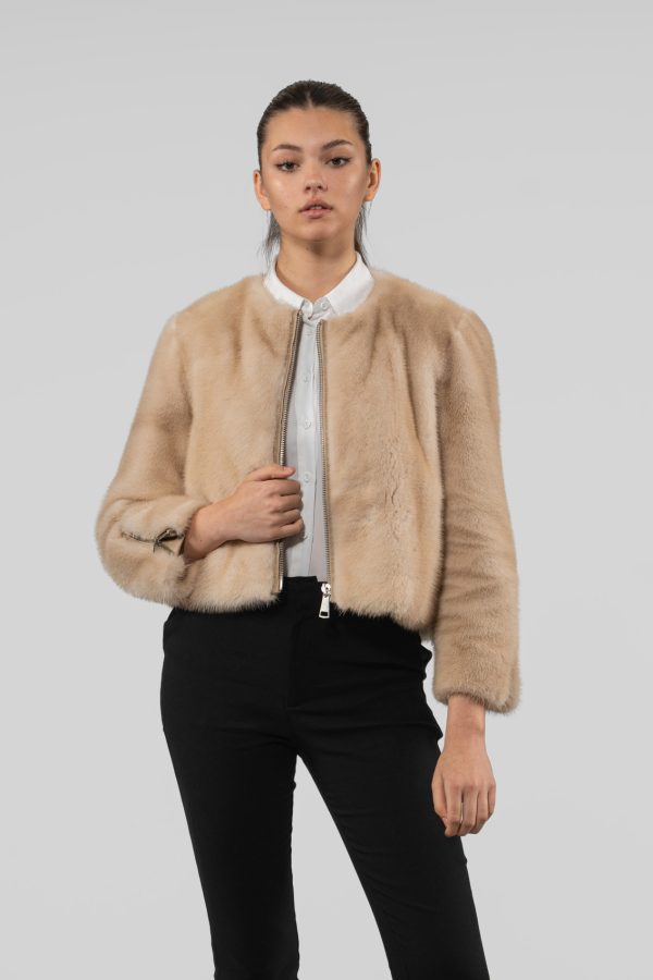 Short Palomino Mink Fur Jacket