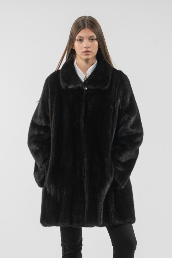 Full Pelt Black Mink Fur Jacket