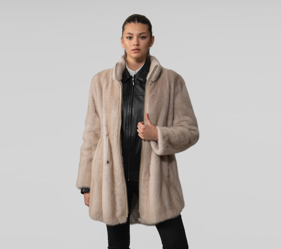 Palomino Mink Zip-Up Fur Jacket