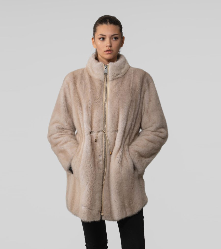 Palomino Mink Zip-Up Fur Jacket