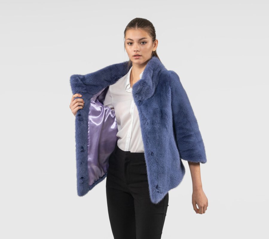 Lavender Blue Mink Fur Jacket