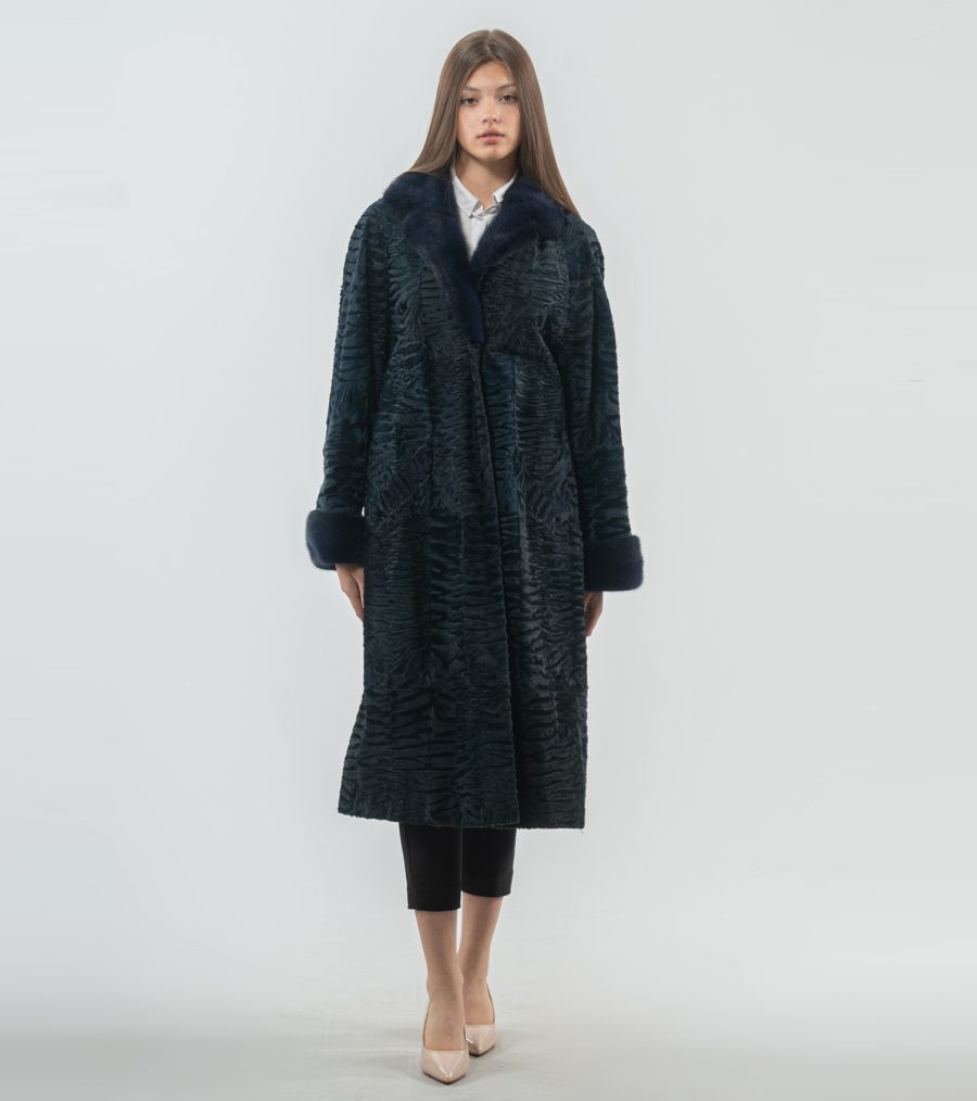 Astrakhan Fur Jacket With Mink Fur Details