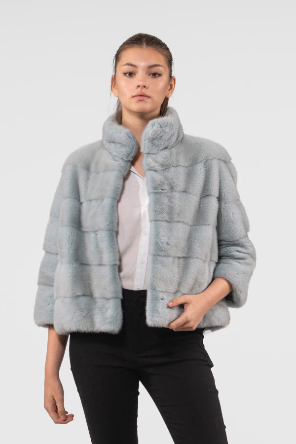 Faded Blue Mink Fur Jacket