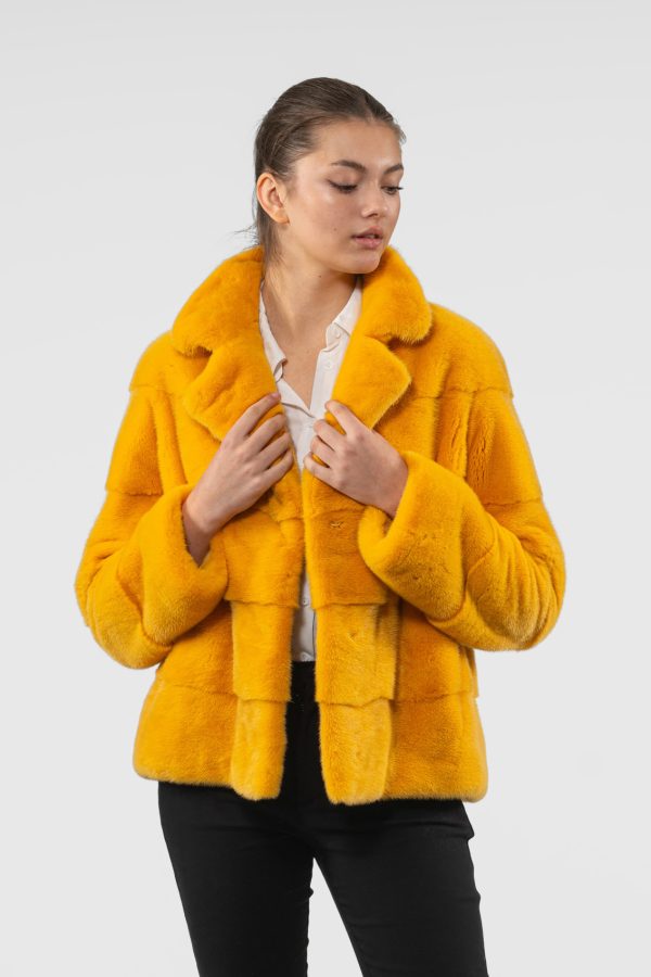 Intense Yellow Mink Fur Jacket