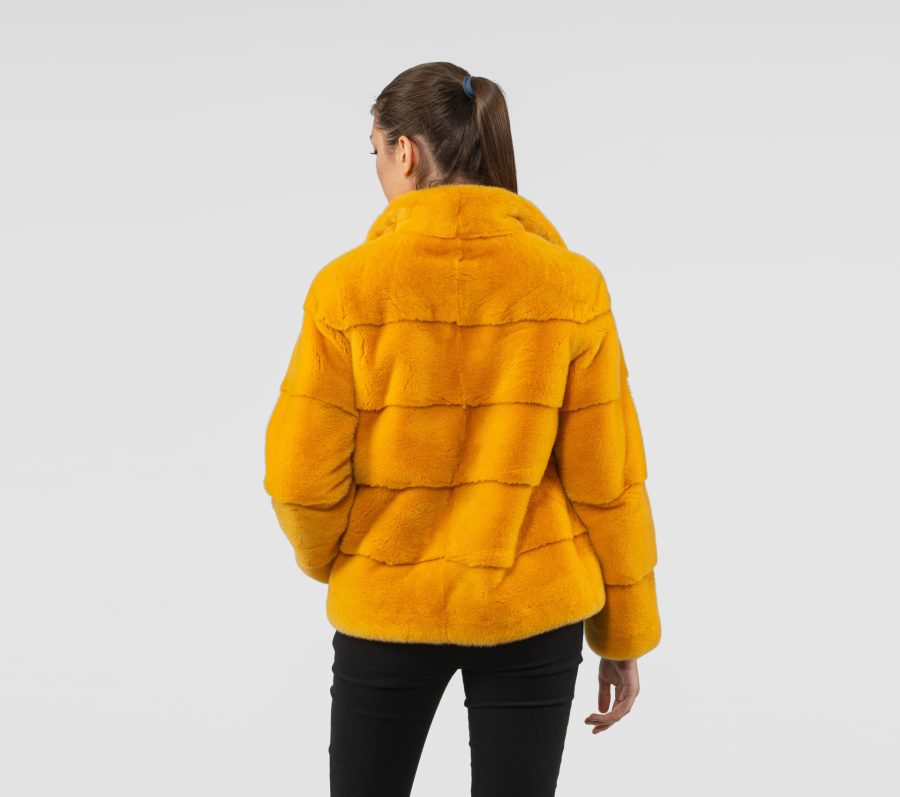 Intense Yellow Mink Fur Jacket