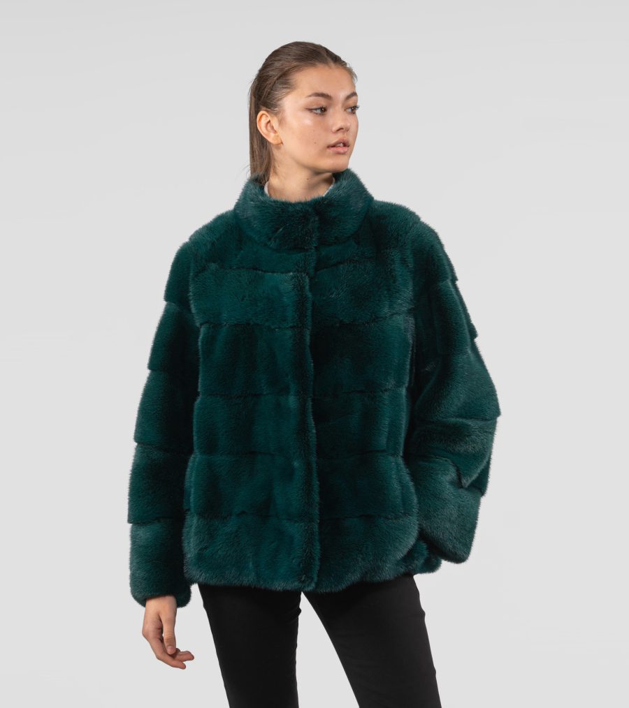 Pine Green Mink Fur Jacket