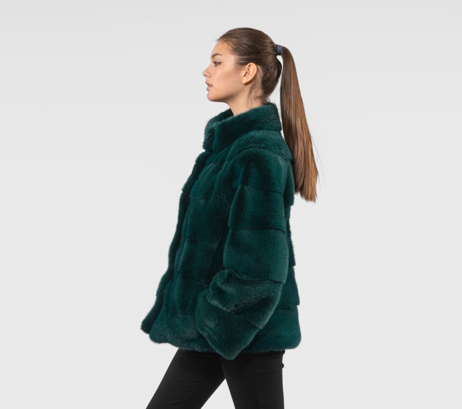 Pine Green Mink Fur Jacket