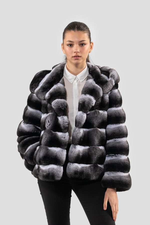 Chinchilla Fur Jacket With Hood