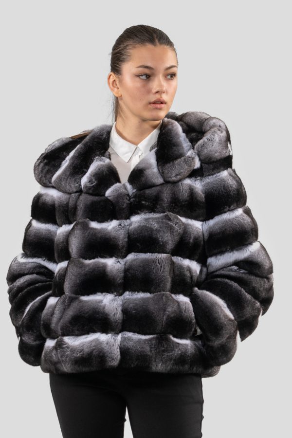 Chinchilla Fur Jacket With Hood