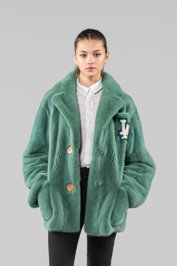 Light Green Mink Fur Jacket