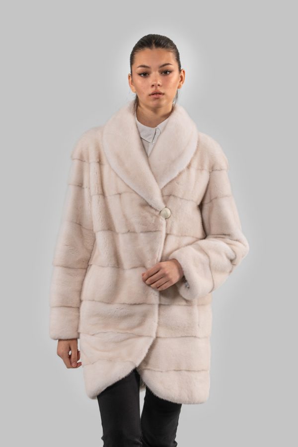 Side Closure Pearl Mink Fur Jacket