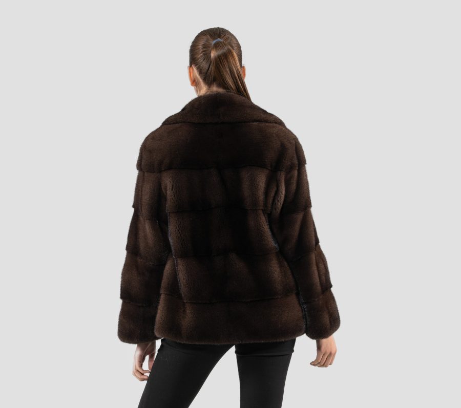 Brown Velvet Mink Fur Jacket