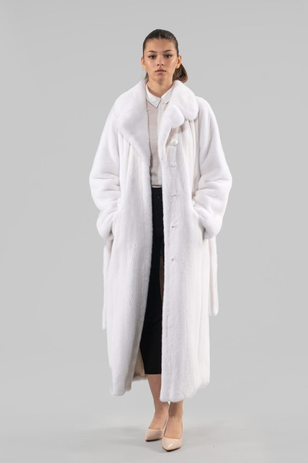Full Length White Mink Fur Coat