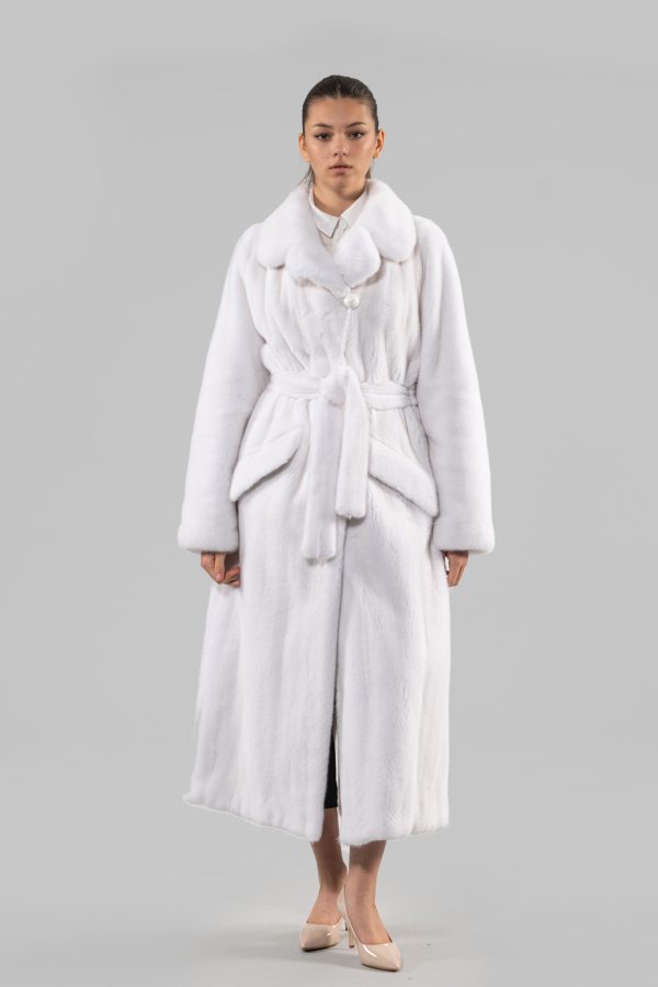Full Length White Mink Fur Coat