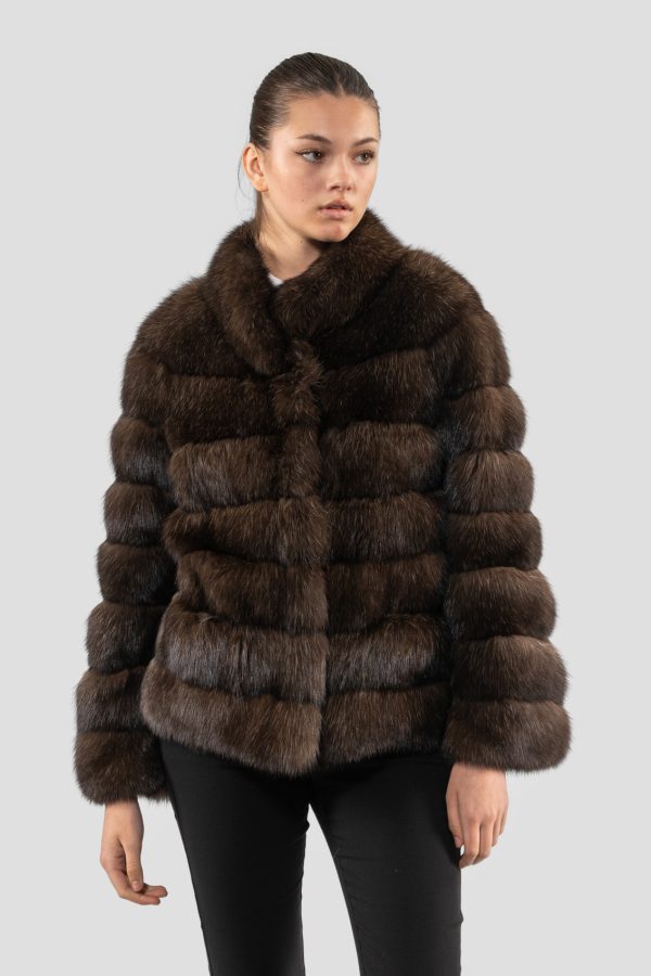 Horizontal Layer Russian Sable Fur Jacket