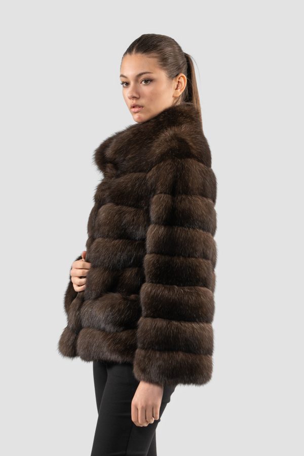 Horizontal Layer Russian Sable Fur Jacket