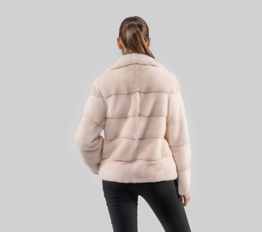 Pearl Mink Fur Jacket With Side Closure