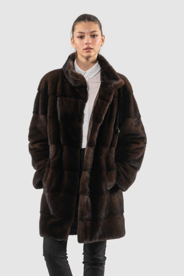Mahogany Long Mink Fur Jacket