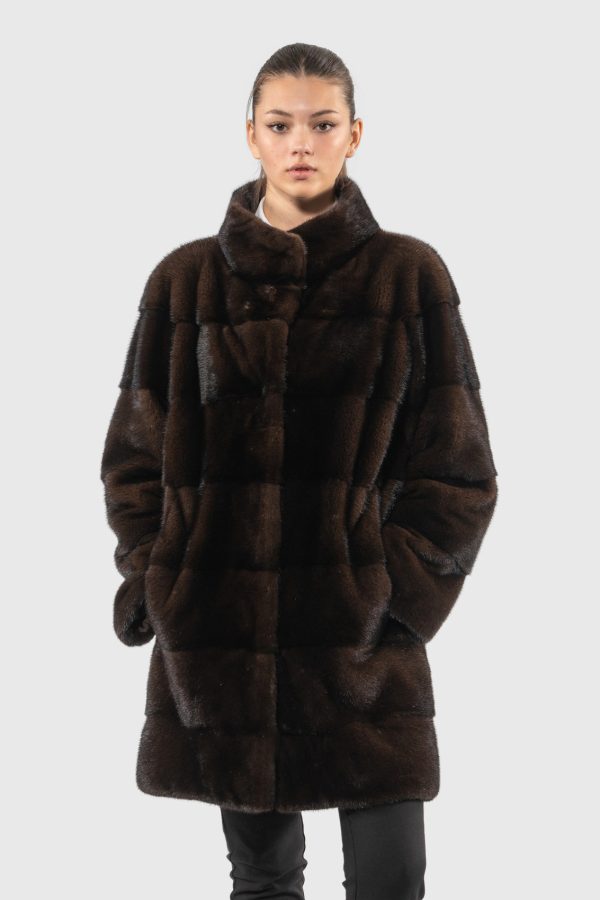 Mahogany Long Mink Fur Jacket