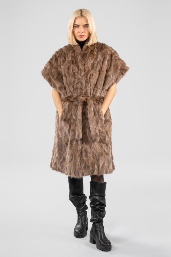 Reversible Short Sleeves Sable Fur Jacket