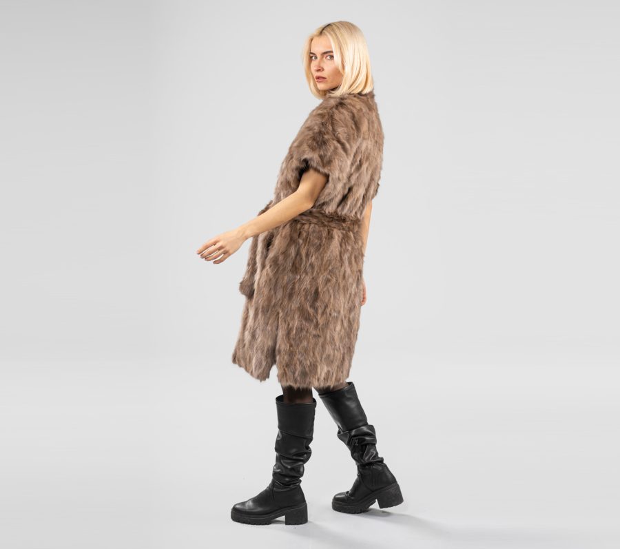 Reversible Short Sleeves Sable Fur Jacket