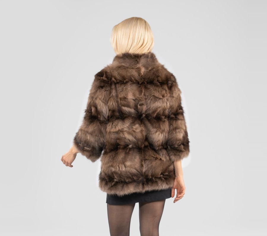 Sable Tortora Fur Jacket With 7/8 Sleeves