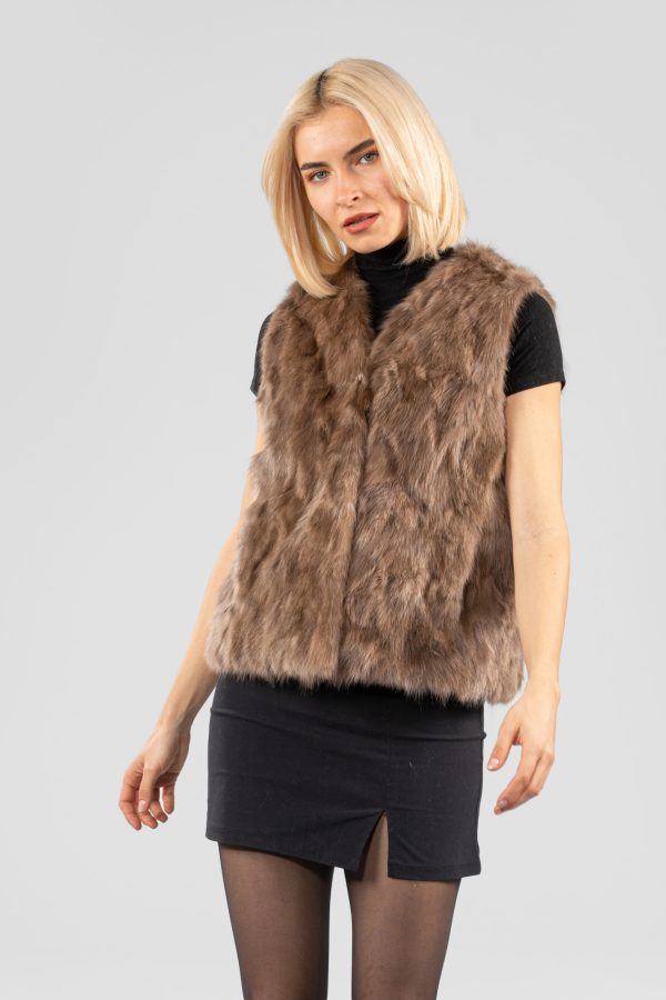 Short Sable Fur Vest