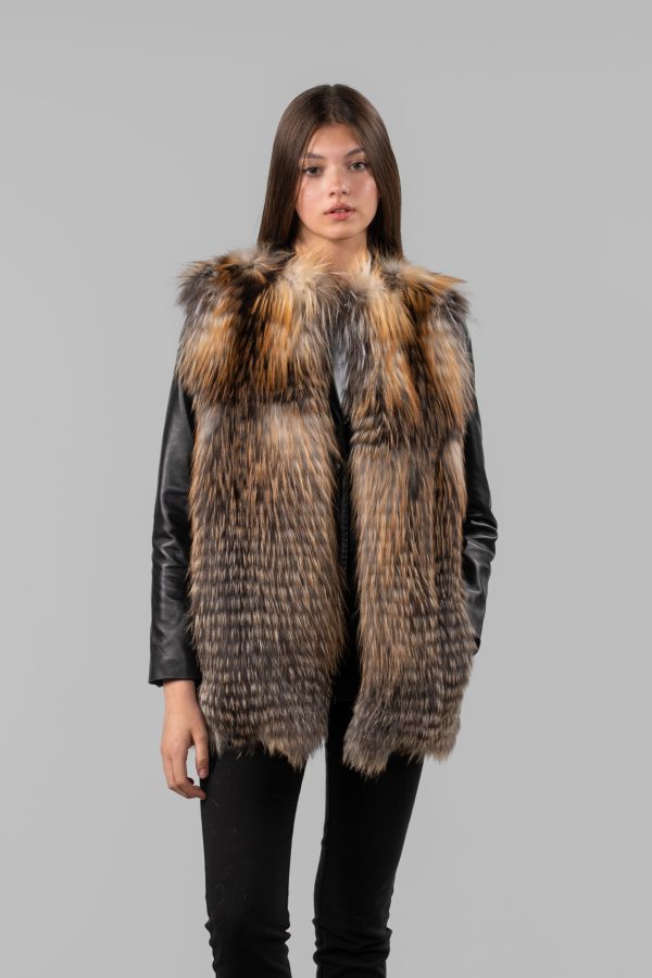 Short Layered Fox Fur Vest