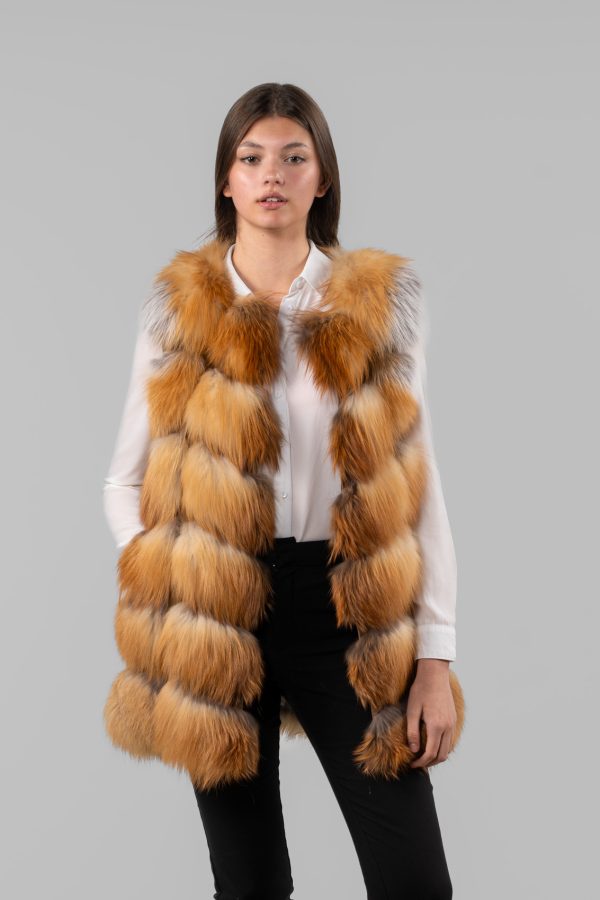 Natural Red Fox Fur Vest