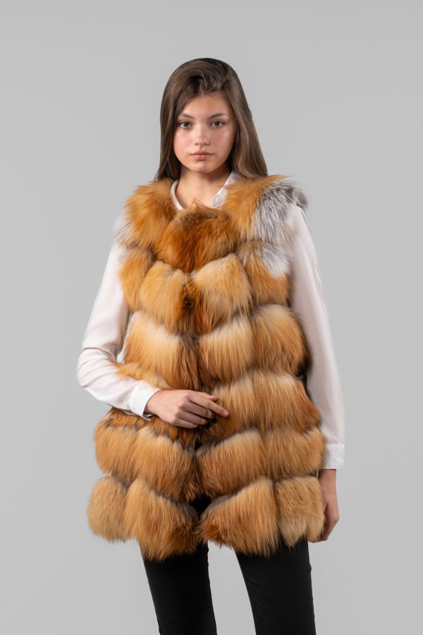 Natural Red Fox Fur Vest