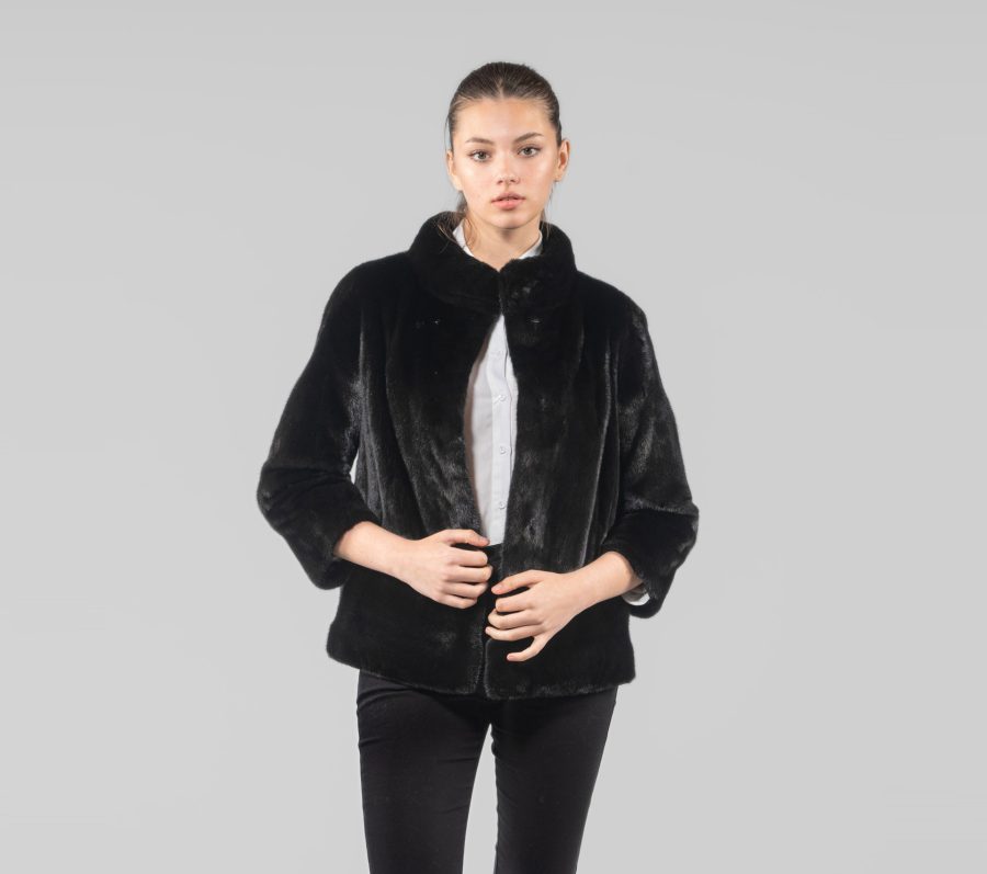 Blackglama Mink Fur Jacket With 7/8 Sleeves